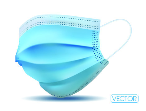 REALISTIC BLUE MASK. VECTOR EPS