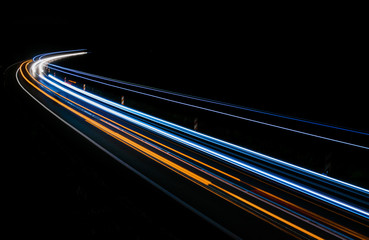 lights of cars with night. long exposure