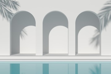 Abstract background, mock up scene geometry shape podium for product display. 3D rendering