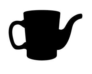 Silhouette of a garden watering can. Watering can - vector black silhouette for logo or pictogram. Watering can sign or icon for plants.