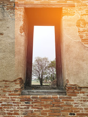 Window in the archaeological site.