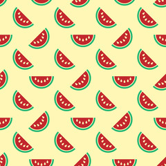 Watermelon seamless pattern background, Watermelon vector illustration.