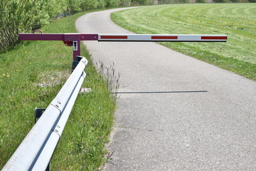 Absperrschranke am 18.5.2020