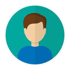 Portrait of a man. The head of a girl. Avatar. Flat design, Vector illustration