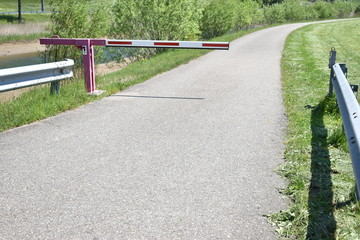 Absperrschranke am 18.5.2020