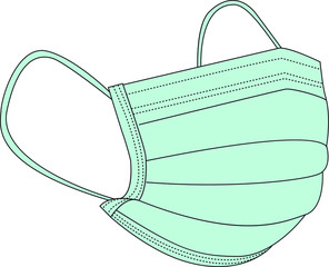 medical mask illustration. For print or web use.