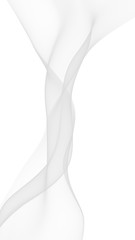 White abstract background. Fluttering white scarf. Waving on wind white fubric. 3D illustration