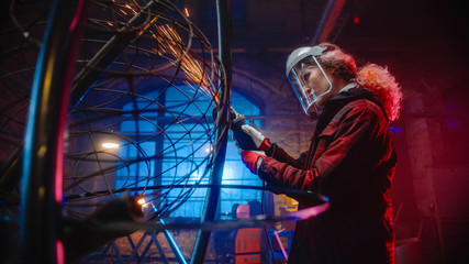 Talented Emerging Female Artist Uses an Disc Grinder to Make an Abstract, Brutal Metal Sculpture...