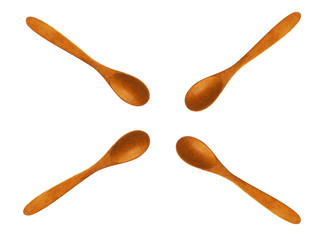 wooden spoon isolated on white background.


