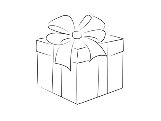 Gift box icon isolated on a white background.