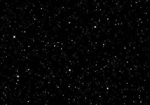 Starry sky. Dark night sky. Infinity space with shiny stars. Mystery dark Universe. Vector background