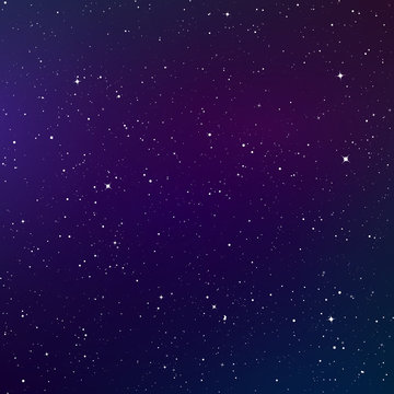 Dark night sky. Starry sky color background. Infinity space with shiny stars. Vector illustration © Ihor