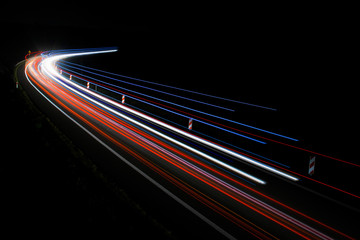 lights of cars with night