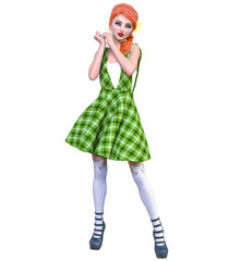 Young beautiful girl with doll face.