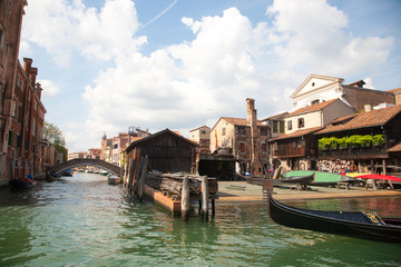 Last gondolas repairman. Venice landmark, Italy