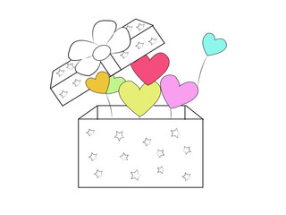 gift box for Christmas, New Year's Day , white background.