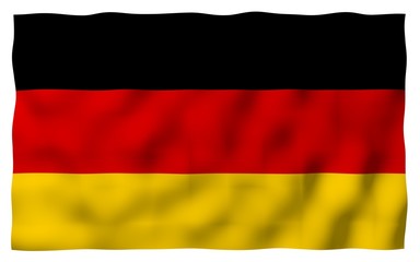 Flag of Germany. Wide format 3D illustration. State symbol of the Federal Republic of Germany. 3D rendering