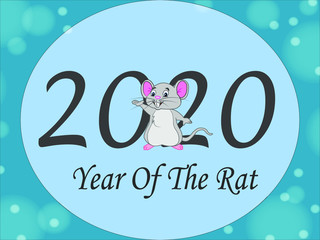 The year 2020, the Year of the Rats, symbol with rat icons. Vector illustration isolated