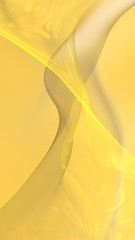 Abstract gold background. Beautiful backdrop with yellow waves. Vertical orientation. 3D illustration
