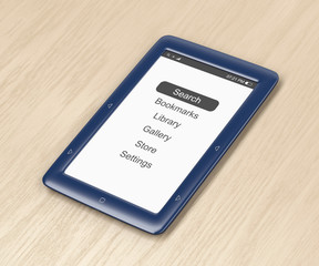 Blue e-book reader