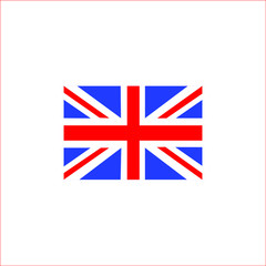 United Kingdom flag on a white background, United Kingdom flag.