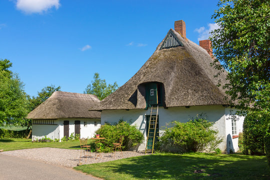 Reetdachhaus im Dorf Siggeneben , Ostholstein, Schleswig-Holstein
