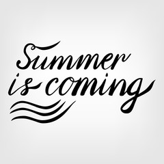 Vintage lettering calligraphic summer is coming.