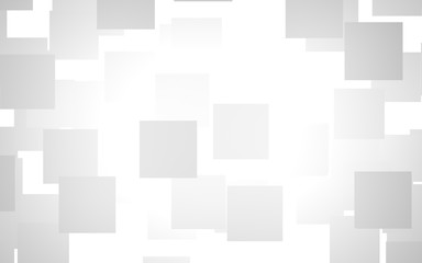 White abstract background. Misty backdrop with grey squares. 3D illustration