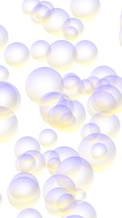 Light pastel colored background with purple bubbles. Wallpaper, texture purple balloons. 3D illustration