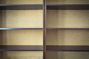 Wood shelf, grunge industrial interior for storage modern design. retro style background texture closet