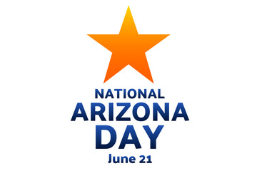 National Arizona Day. June 21. Holiday concept. Template for background, banner, card, poster with text inscription. Vector EPS10 illustration. .