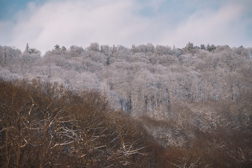 Snowy And Frozen Mountains In The Winter