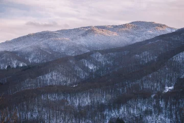 Foto auf Alu-Dibond Snowy And Frozen Mountains In The Winter © David Khelashvili