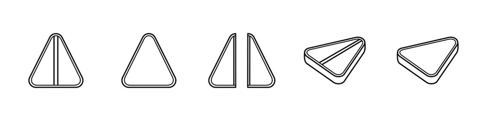 Outline style triangle pills set isolated illustration on white background