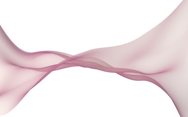 Abstract wave. Scarf. Bright ribbon on white background. Abstract smoke. Raster air background. 3D illustration