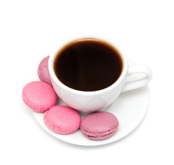 Cup of coffee and macarun