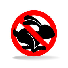 Crossed out hare vector symbol