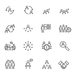 Human Resources; Management Icons Vector illustration