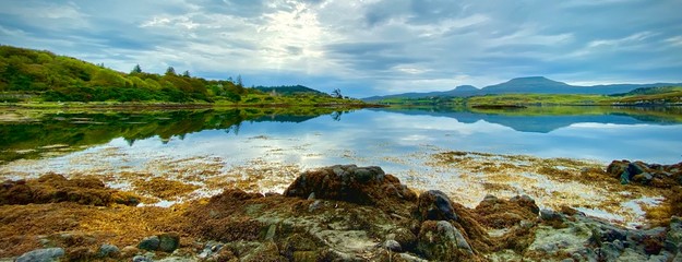 Isle of Skye landscape with lake and forest