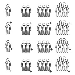 People Icons , Person work group Team Vector Line