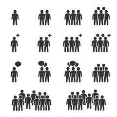 eople Icons Work Group Team Business Vector , Group  of  People