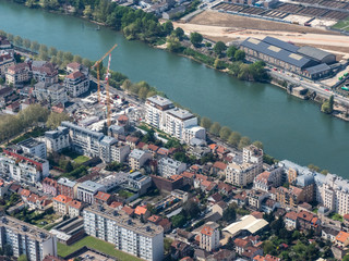 vue aérienne de Charenton-le-Pont près de Paris
