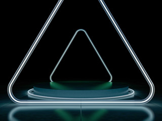 Neon abstract background of lines. 3D illustration