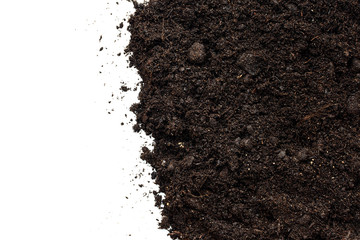 Soil or dirt isolated on white background