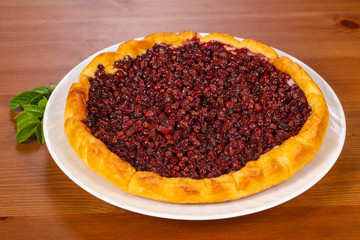 Homemade Pie with sweet cowberry