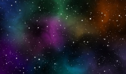 Spacescape illustration background with graviton wave