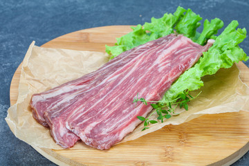 Raw Thick pork steak for cooking