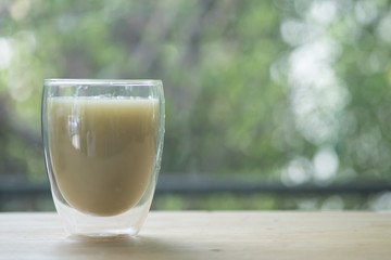 Fresh guava juice in double layer glass