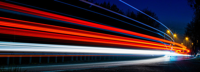 lights of cars with night