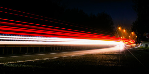 lights of cars with night